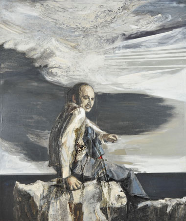 Le Portrait de Mića Popović,  technique mixte sur toile 